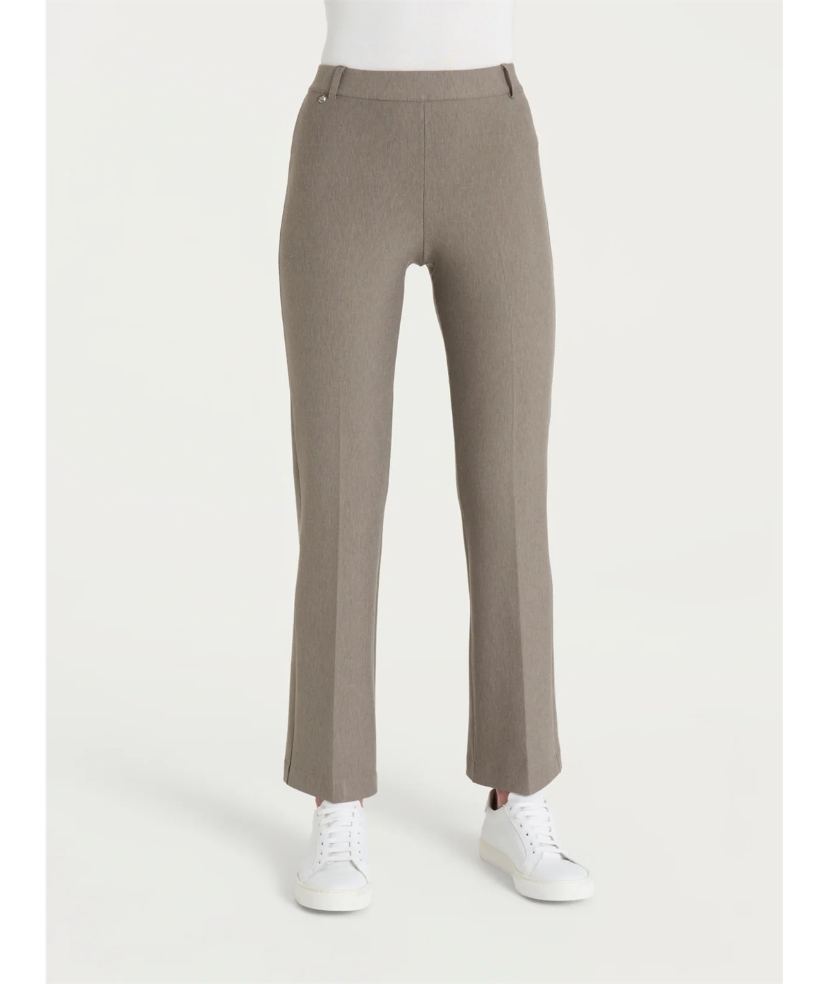 Ragno - DE72PM Pantalone donna Flare in tessuto Compact. Colore: Glacè Mel. 178M