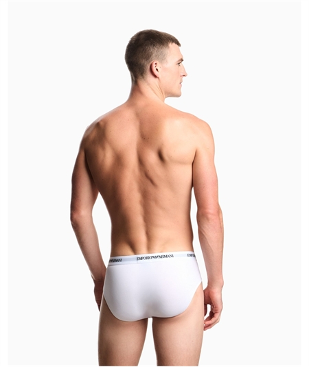 EM000258AF14132 Set di 3 Boxer Emporio Armani in cotone elasticizzato. Colore: Bianco