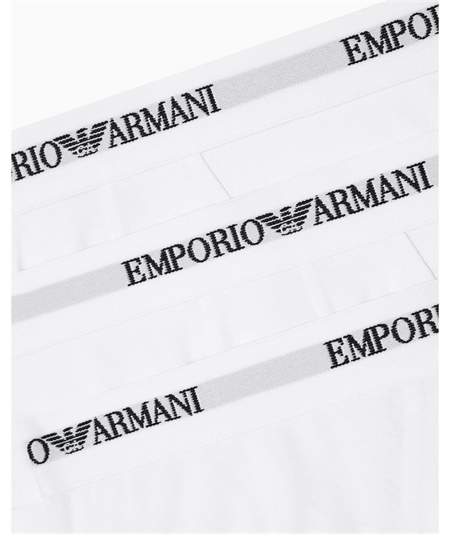 EM000258AF14132 Set di 3 Boxer Emporio Armani in cotone elasticizzato. Colore: Bianco