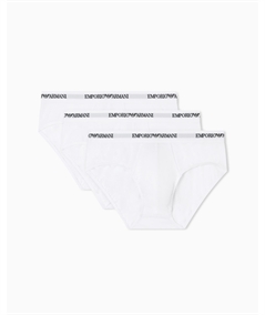 EM000258AF14132 Set di 3 Boxer Emporio Armani in cotone elasticizzato. Colore: Bianco