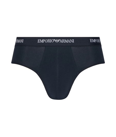 EM000258AF14132 Set di 3 Boxer Emporio Armani in cotone elasticizzato. Colore: Bleu