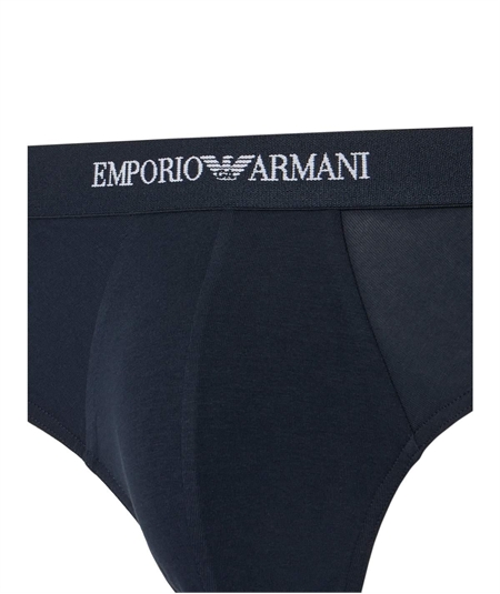 EM000258AF14132 Set di 3 Boxer Emporio Armani in cotone elasticizzato. Colore: Bleu