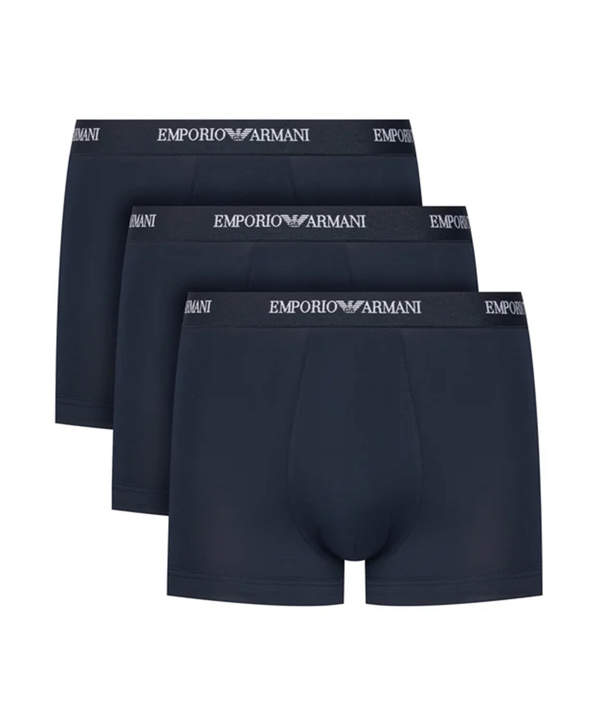 EM000259AF14132 Set di 3 Boxer Emporio Armani in cotone elasticizzato. Colore Bleu: MB139 