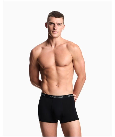 EM000259AF14132 Set di 3 Boxer Emporio Armani in cotone elasticizzato. Colore Nero MC061
