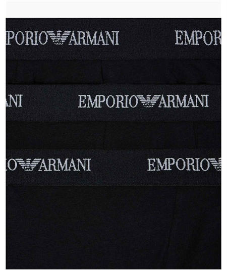 EM000259AF14132 Set di 3 Boxer Emporio Armani in cotone elasticizzato. Colore Nero MC061