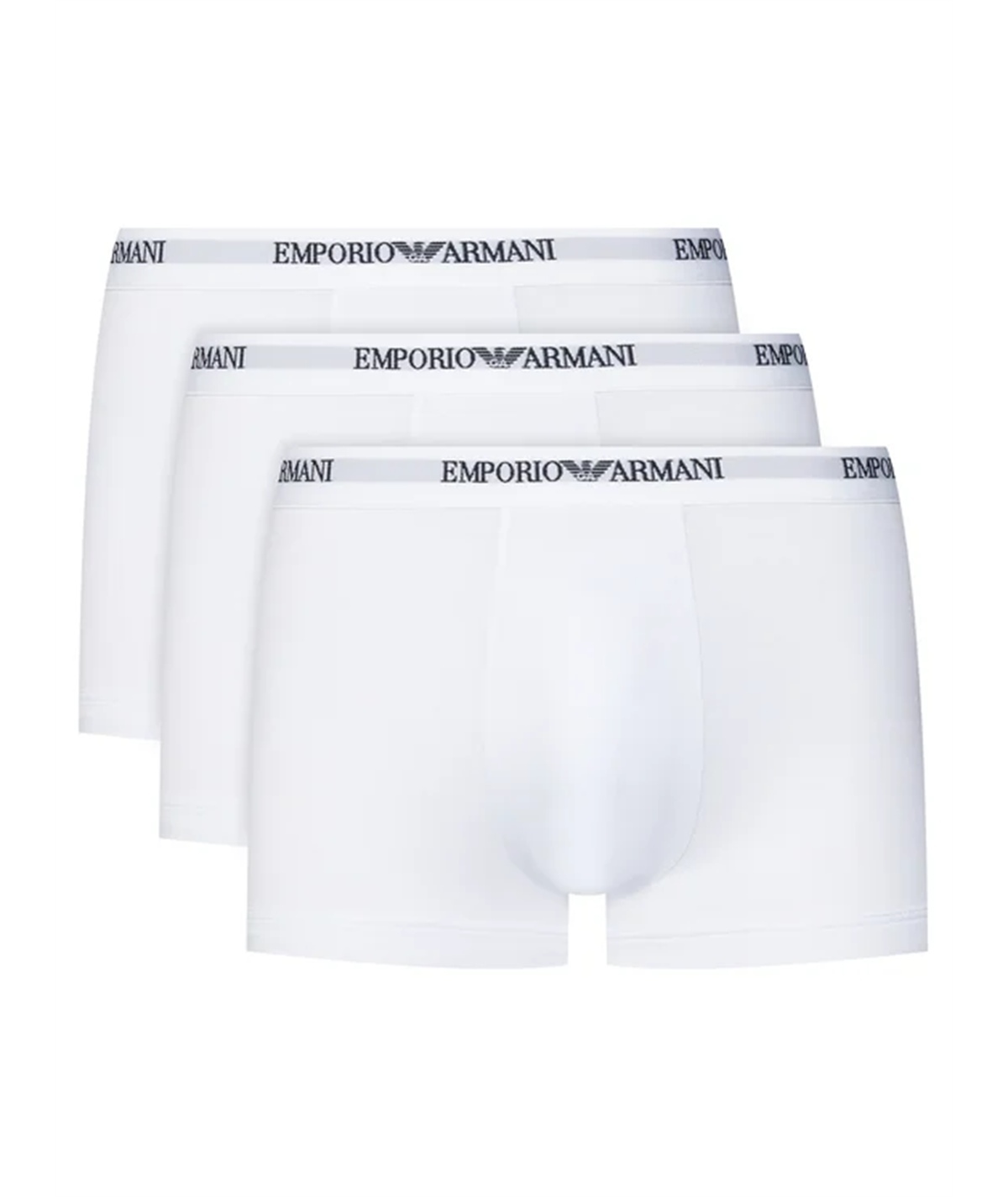 EM000259AF14132 Set di 3 Boxer Emporio Armani in cotone elasticizzato. Colore Bianco M0066