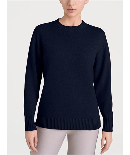 Ragno DR10M9 - Maglia girocollo leggera in puro lana Merino Soft Colore: Bleu 078