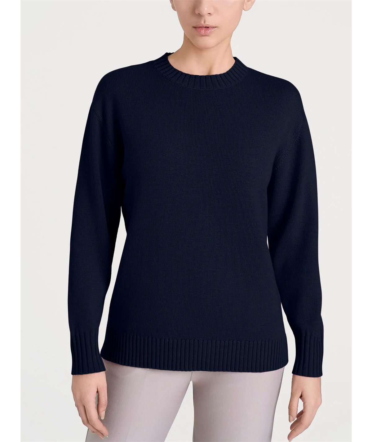 Ragno DR10M9 - Maglia girocollo leggera in puro lana Merino Soft Colore: Bleu 078