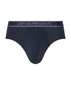 EM000369AF10779 Set di 3 Slip Emporio Armani in cotone elasticizzato. Colore: Bleu Fantasia MB089