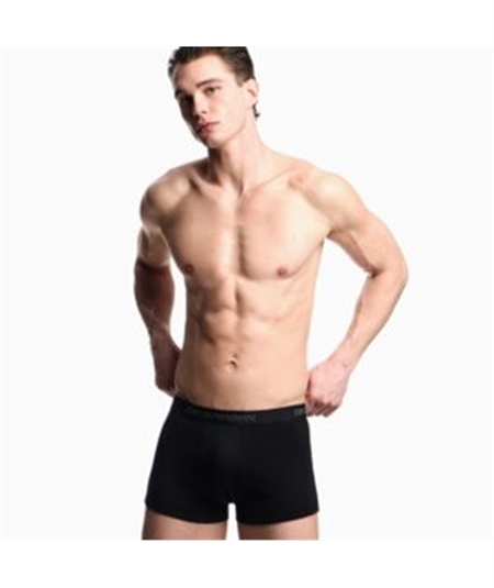 EM000260AF10800 Set di 3 Boxer Emporio Armani in cotone elasticizzato. Colore: Nero- Fantasia Grigio MC200 