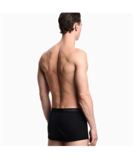 EM000260AF10800 Set di 3 Boxer Emporio Armani in cotone elasticizzato. Colore: Nero- Fantasia Grigio MC200 
