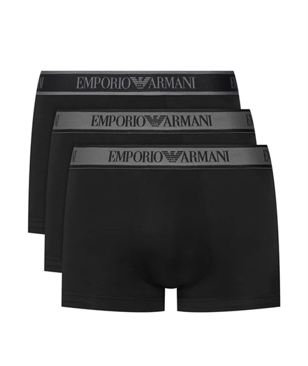 EM000259AF10779 Set di 3 Boxer Emporio Armani in cotone elasticizzato. Colore: Nero MC406