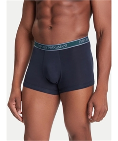 EM000259AF10779 Set di 3 Boxer Emporio Armani in cotone elasticizzato. Colore: Bleu MB254