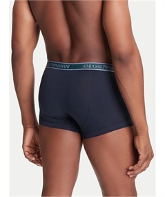 EM000259AF10779 Set di 3 Boxer Emporio Armani in cotone elasticizzato. Colore: Bleu MB25