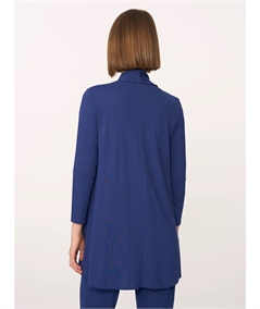 Ragno D424X4 - Cardigan aperto in jersey di viscosa crêpe. Colore: Blueberry 516