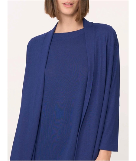 Ragno D424X4 - Cardigan aperto in jersey di viscosa crêpe. Colore: Blueberry 516