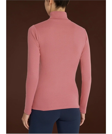 Ragno D274AK -  Maglia sottogiacca collo dolcevita in caldo cotone Biologico. Colore: Rosa Antico 082