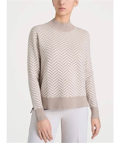 Ragno DQ86MV - Maglia collo Lupetto con fantasia spigata in tessuto Super Soft. Colore: Fantasia Cammello 100MF