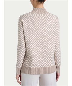 Ragno DQ86MV - Maglia collo Lupetto con fantasia spigata in tessuto Super Soft. Colore: Fantasia Cammello 100MF