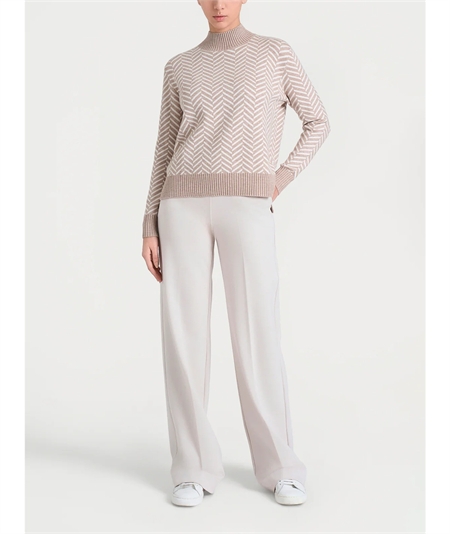 Ragno DQ86MV - Maglia collo Lupetto con fantasia spigata in tessuto Super Soft. Colore: Fantasia Cammello 100MF