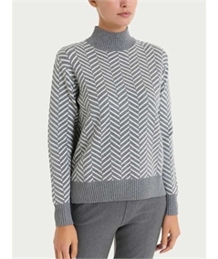 Ragno DQ86MV - Maglia collo Lupetto con fantasia spigata in tessuto Super Soft. Colore: Fantasia Ferro 816MF