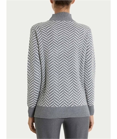 Ragno DQ86MV - Maglia collo Lupetto con fantasia spigata in tessuto Super Soft. Colore: Fantasia Ferro 816MF