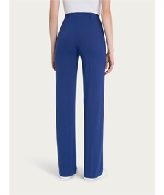 Ragno D987PE - Pantalone in Viscosa crêpe a gamba dritta. Colore: Blueberry 516