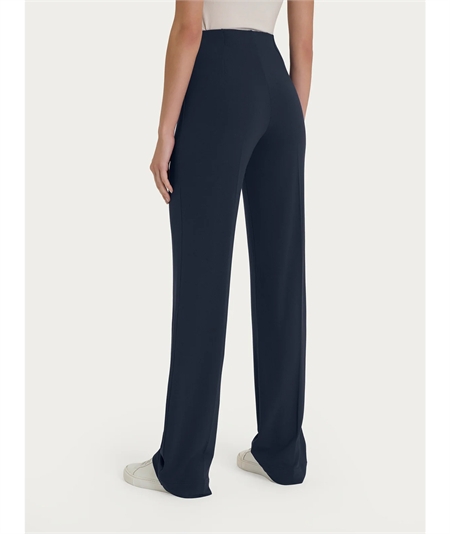 Ragno D987PE - Pantalone in Viscosa crêpe a gamba dritta. Colore: Bleu 078