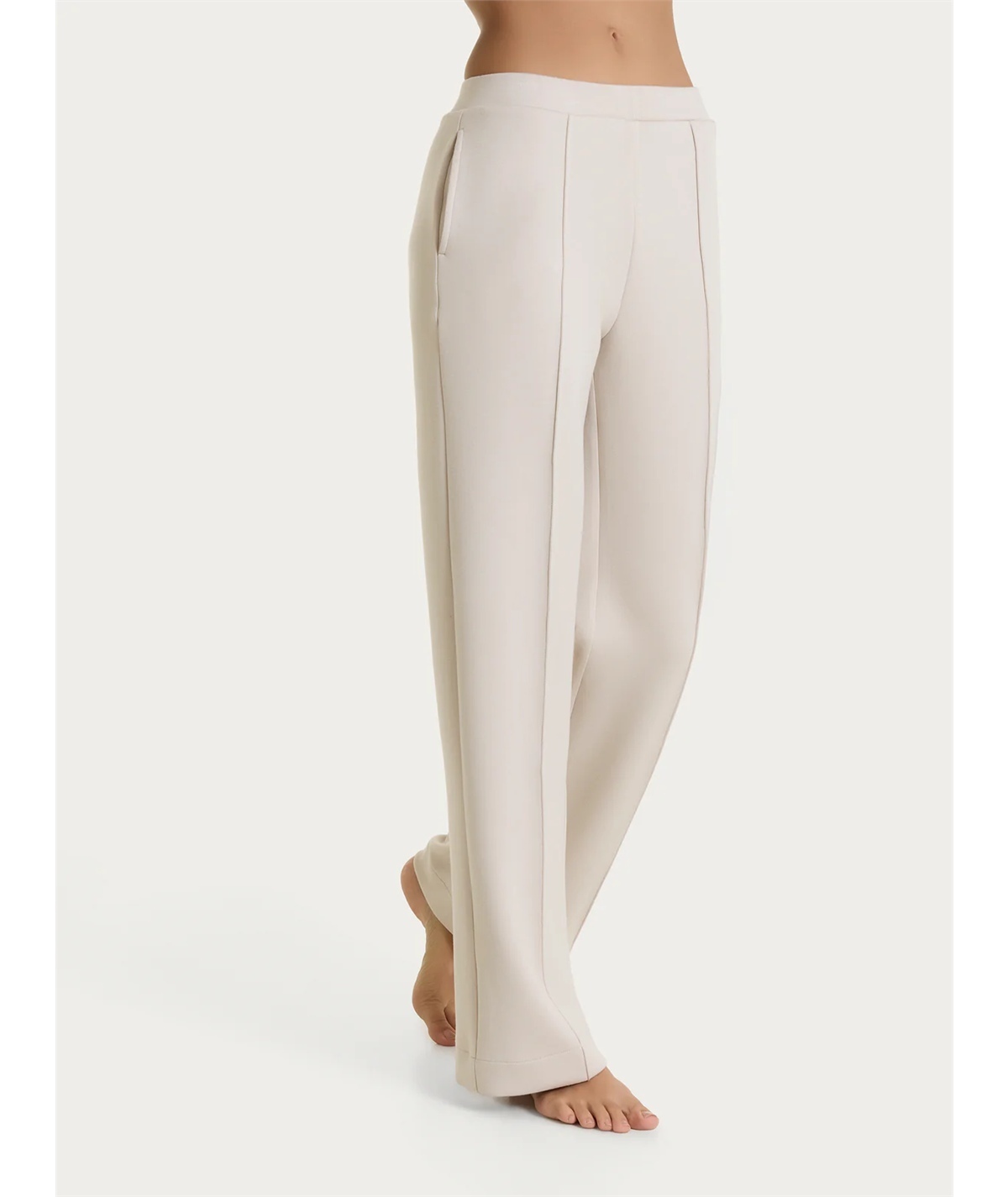 Ragno DR76PE - Pantalone ampio con tasche in Tessuto Scuba. Colore: Champignon 786