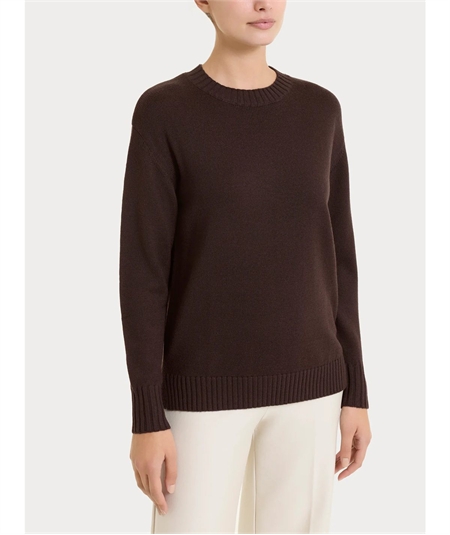 Ragno DR10M9 - Maglia girocollo leggera in puro lana Merino Soft Colore: Chocolate A75