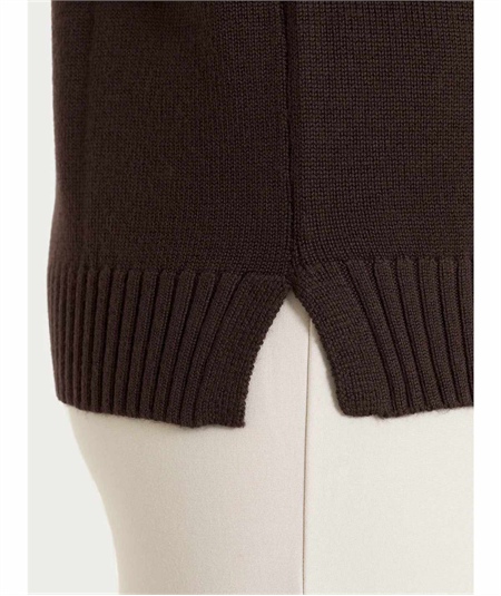 Ragno DR10M9 - Maglia girocollo leggera in puro lana Merino Soft Colore: Chocolate A75