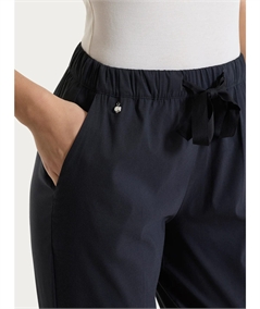 Ragno DH15PU - Pantalone Jogger con couliise in mussola di cotone. Colore Nero 020