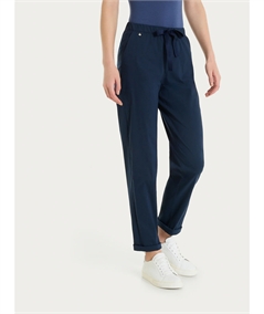 Ragno DH15PU - Pantalone Jogger con couliise in mussola di cotone. Colore Bleu 078