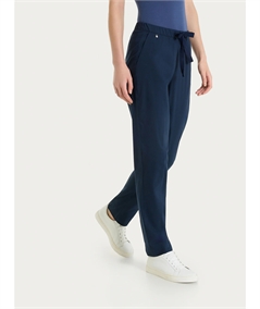 Ragno DH15PU - Pantalone Jogger con couliise in mussola di cotone. Colore Bleu 078