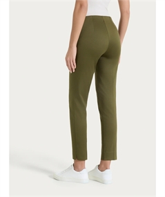 Ragno D926PY - Pantalone donna Capri in raso di cotone satin elasticizzato - Colore: Dark Olive B09