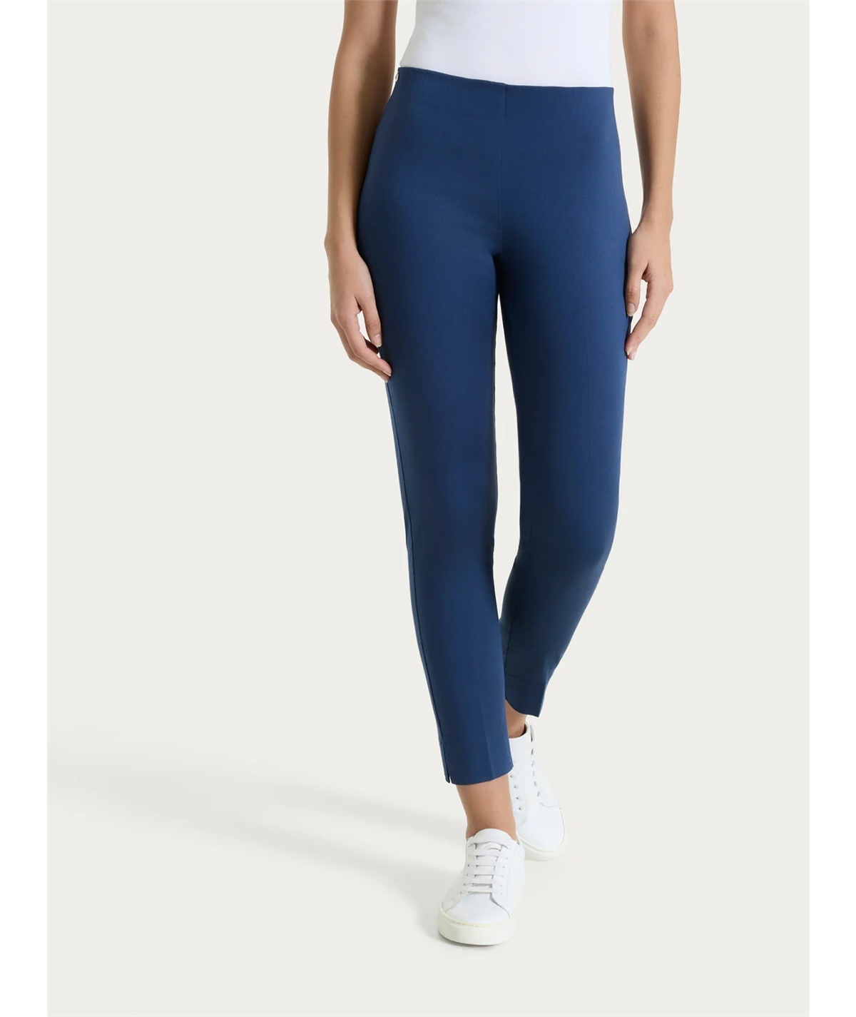 Ragno D926PY - Pantalone donna Capri in raso di cotone satin elasticizzato - Colore: Oceana C70