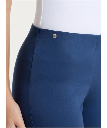 Ragno D926PY - Pantalone donna Capri in raso di cotone satin elasticizzato - Colore: Oceana C70