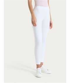 Ragno D926PY - Pantalone donna Capri in raso di cotone satin elasticizzato - Colore Bianco 010