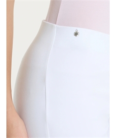 Ragno D926PY - Pantalone donna Capri in raso di cotone satin elasticizzato - Colore Bianco 010