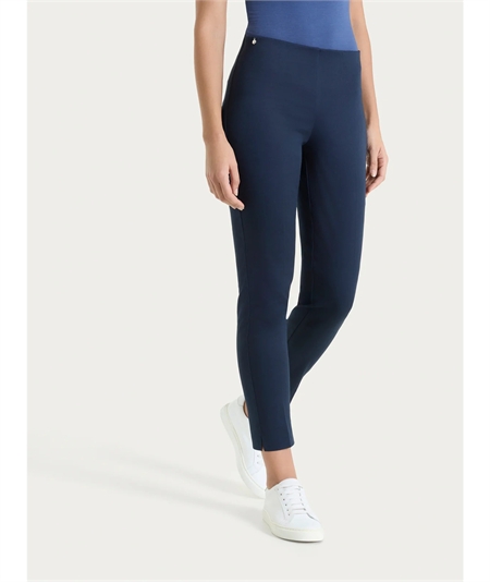 Ragno D926PY - Pantalone donna Capri in raso di cotone satin elasticizzato - Colore: Bleu 078