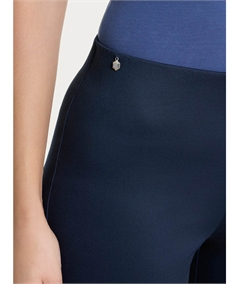 Ragno D926PY - Pantalone donna Capri in raso di cotone satin elasticizzato - Colore: Bleu 078