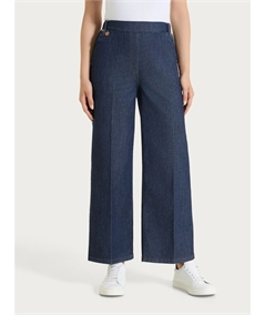 Ragno DS88P4 - Jeans Cropped ampio con tasche e vita piatta in Light Denim. Colore: Indigo 716