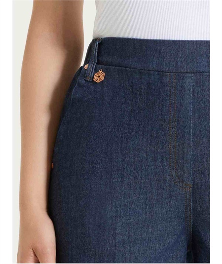 Ragno DS88P4 - Jeans Cropped ampio con tasche e vita piatta in Light Denim. Colore: Indigo 716