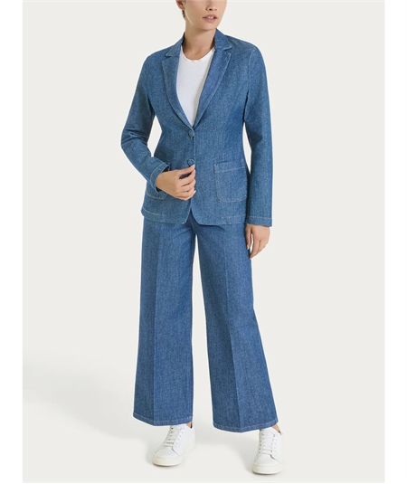 Ragno DS88P4 - Jeans Cropped ampio con tasche e vita piatta in Light Denim. Colore: Delavé