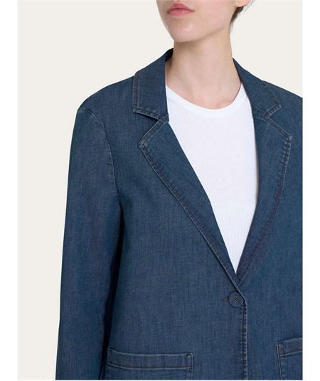 Ragno DN18GA Blazer over destrutturato in Light Denim- Jeans. Colore: Jeans 007