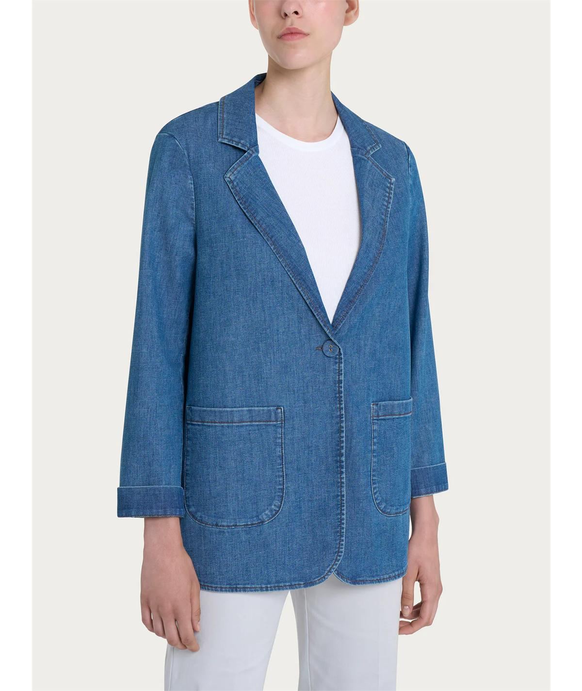 Ragno DN18GA Blazer over destrutturato in Light Denim- Jeans. Colore: Delavé 199