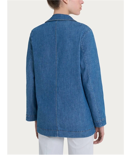 Ragno DN18GA Blazer over destrutturato in Light Denim- Jeans. Colore: Delavé 199