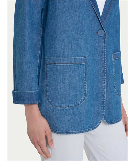 Ragno DN18GA Blazer over destrutturato in Light Denim- Jeans. Colore: Delavé 199