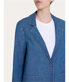 Ragno DN18GA Blazer over destrutturato in Light Denim- Jeans. Colore: Delavé 199