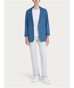 Ragno DN18GA Blazer over destrutturato in Light Denim- Jeans. Colore: Delavé 199